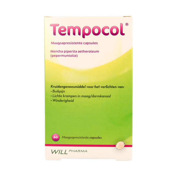 Tempocol Maagsapresistente pepermunt 182mg 60.00 Capsules