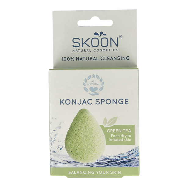 Skoon Konjac spons green tea bio 1.00 Stuks