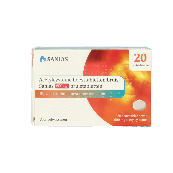 Sanias Acetylcysteine 600mg 20.00 Bruistabletten
