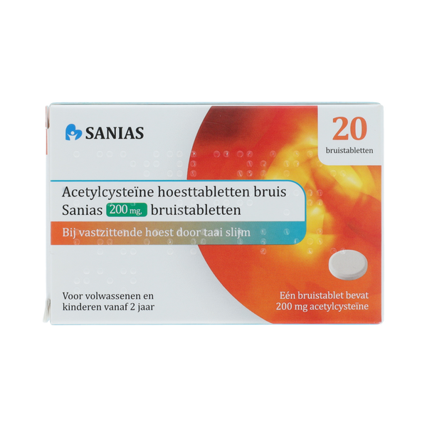 Sanias Acetylcysteïne hoesttabletten bruis sanias 200mg 20.00 Bruistabletten