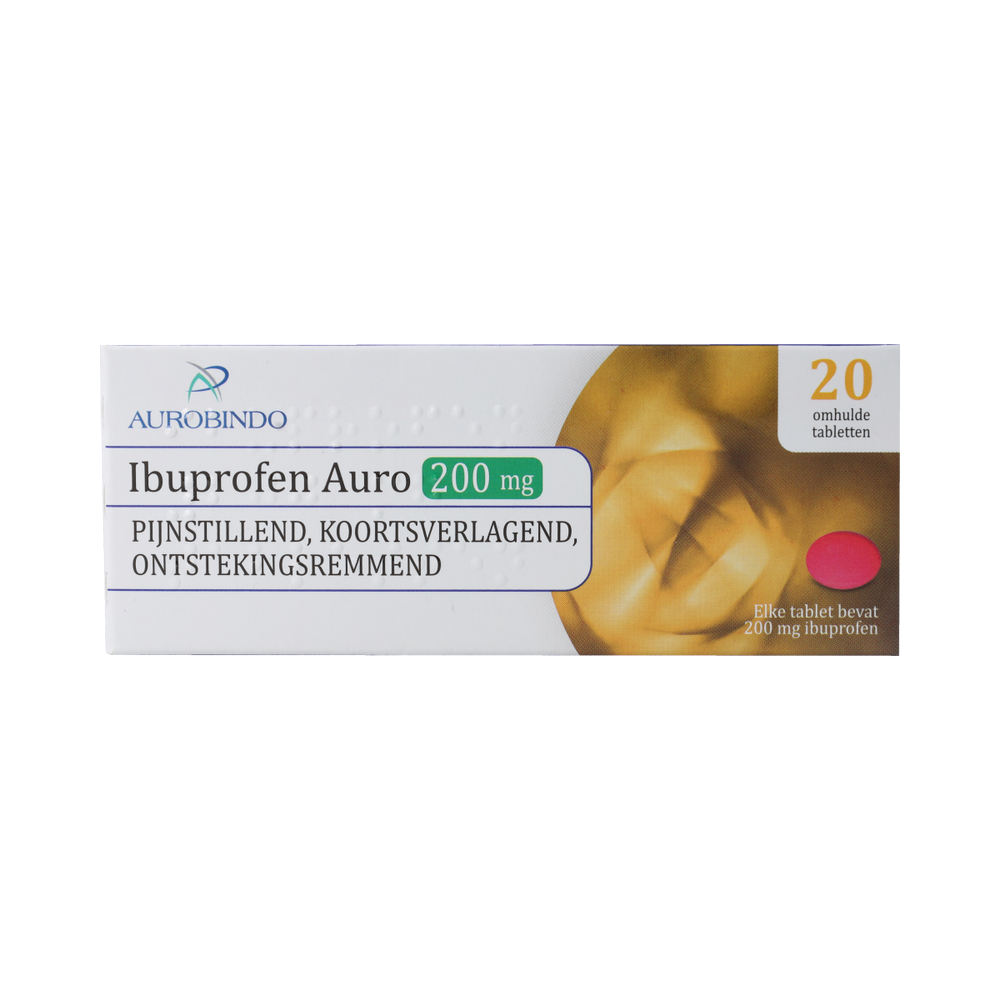 Leidapharm IBUPROFEN AURO TABLET OMHULD 200 MG UAD 20.00 Stuks
