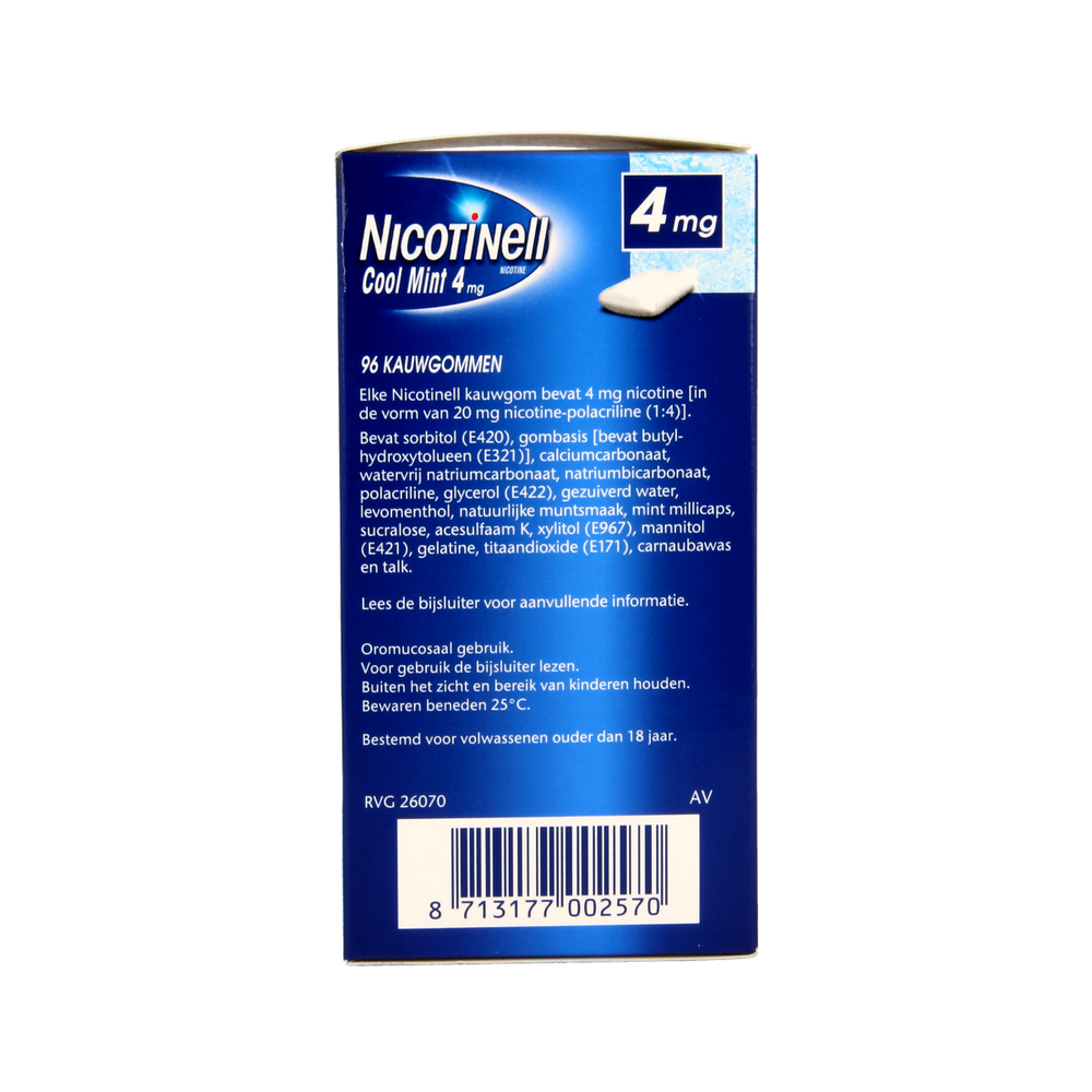 Nicotinell Kauwgom cool mint 4mg 96.00 Stuks
