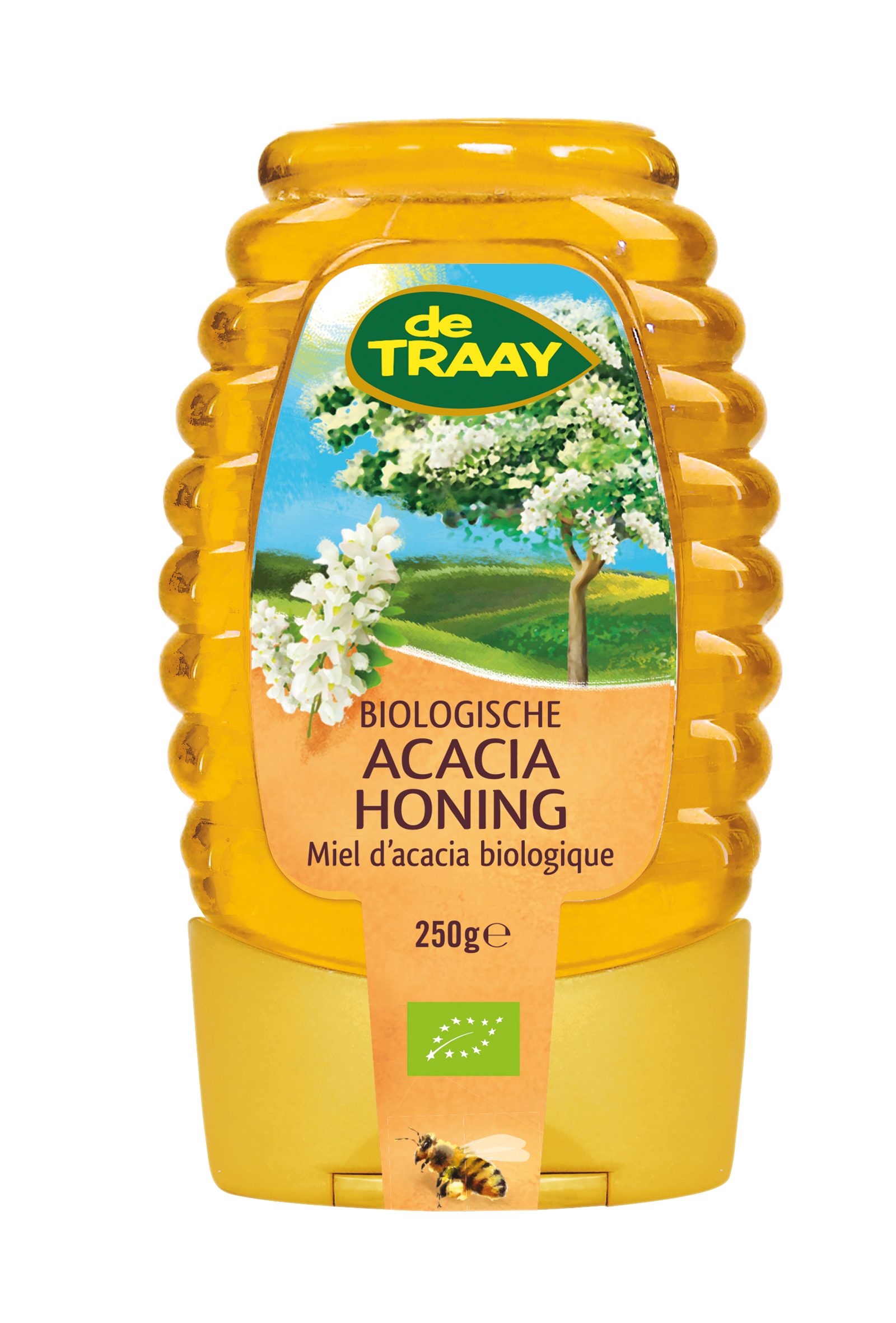 de Traay Acaciahoning knijpfles bio 250.00 Gram
