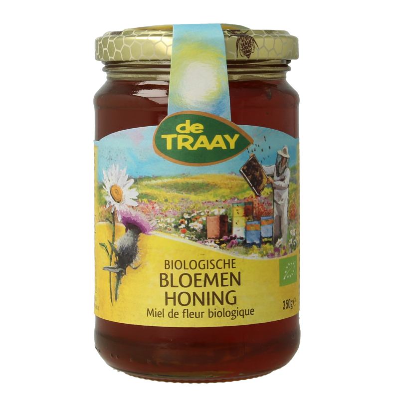 Traay Bloemen honing vloeibaar bio 350 Gram