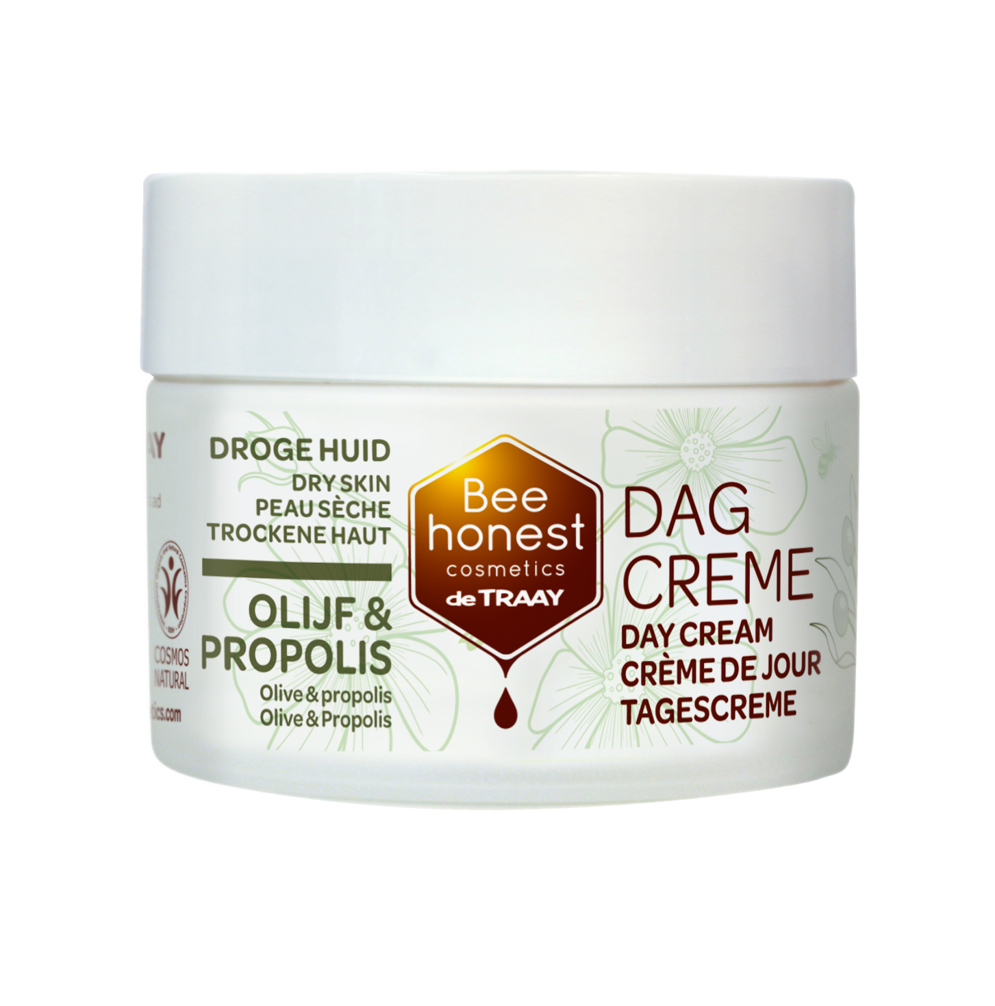 Bee Honest Dagcreme olijf propolis 50 Milliliter