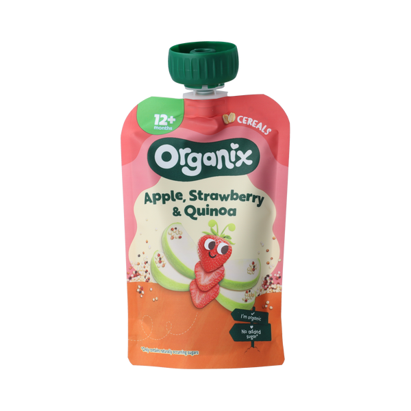 Organix Knijpfruit appel, aardbei & quinoa 12 maanden bio 100.00 Gram