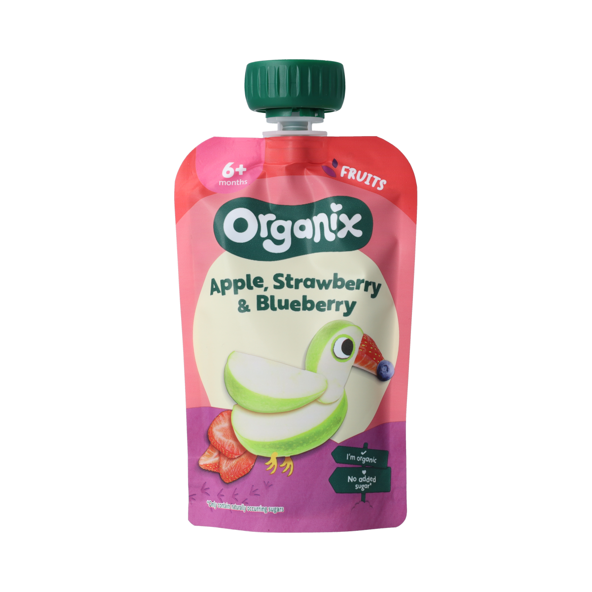 Organix Knijpfruit appel, aardbei en bosbessen 6+M bio 100.00 Gram