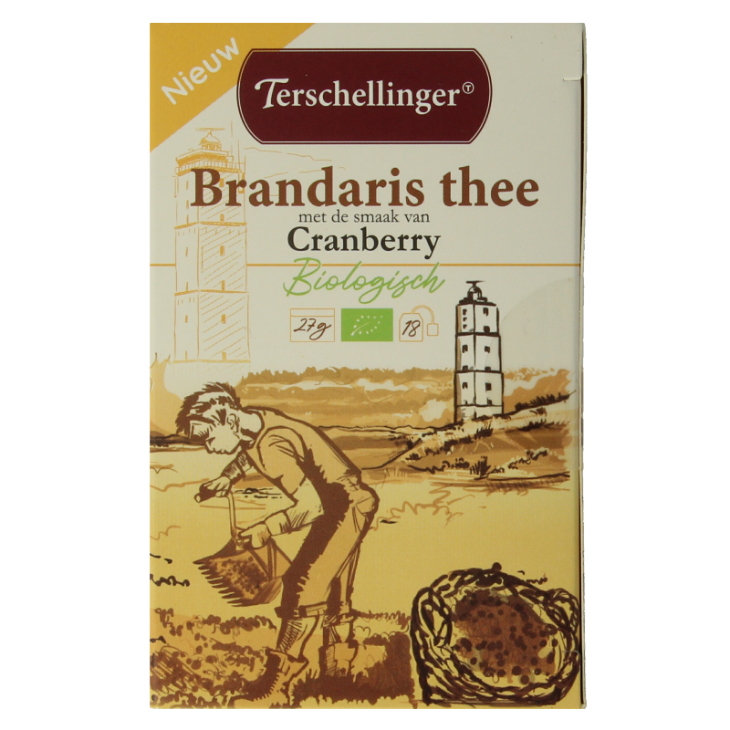 Terschellinger Zwarte thee cranberry bio 18 Zakjes