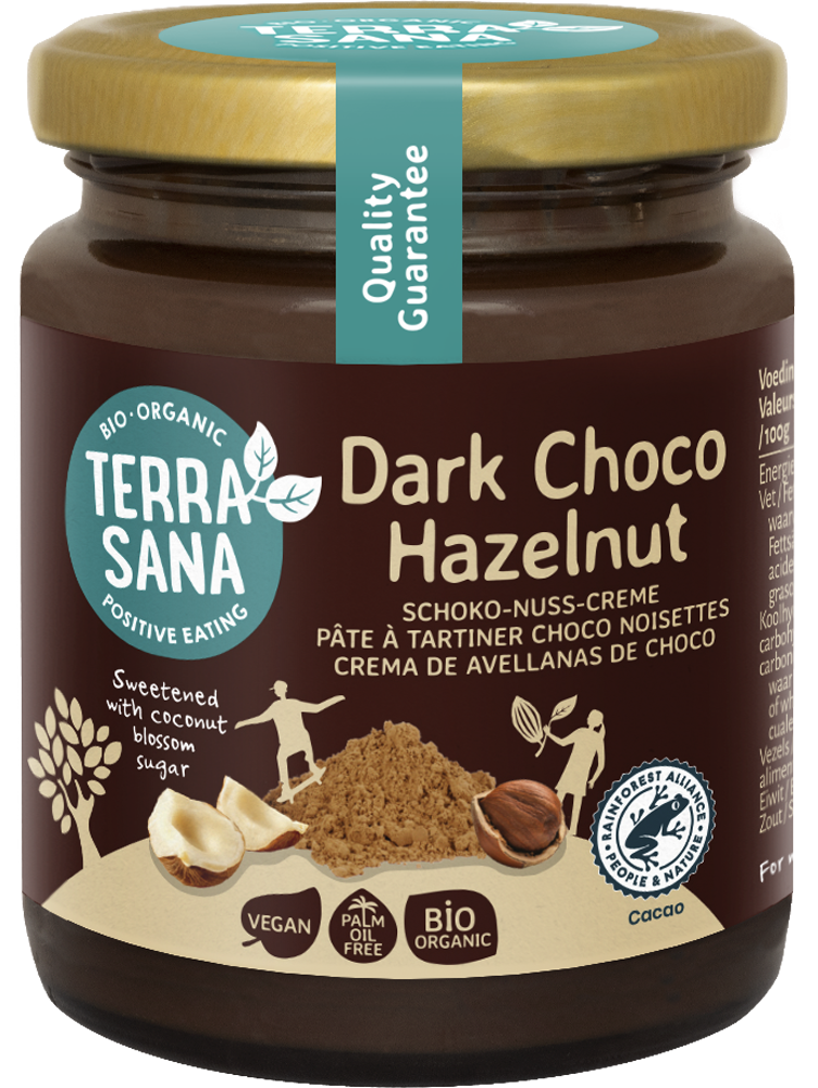 TerraSana Choco hazelnootpasta puur bio 250 Gram