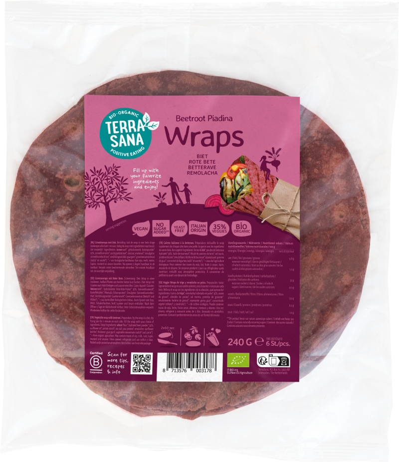 TerraSana Groentewrap biet  bio 240 Gram