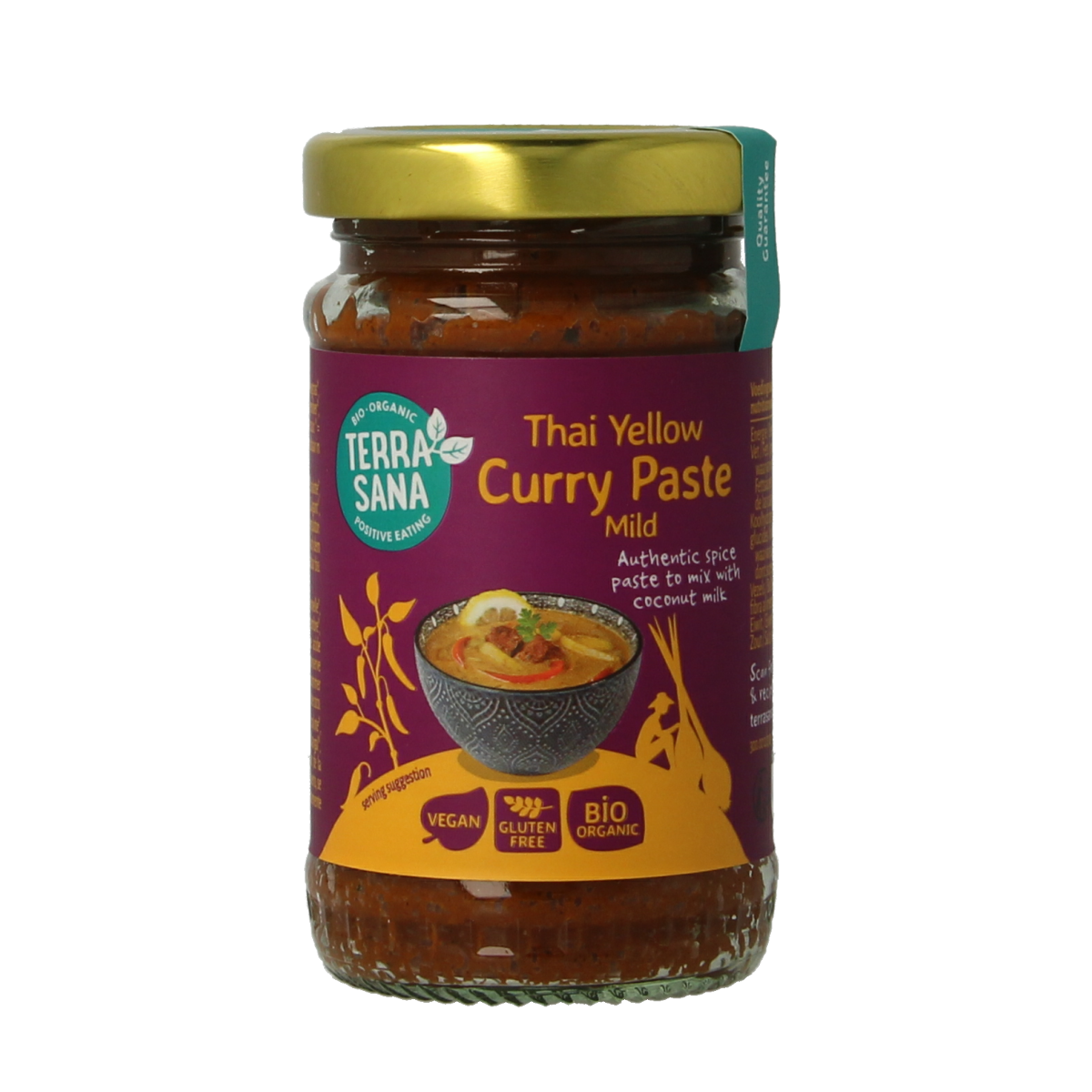 TerraSana Thaise gele curry pasta bio 120.00 Gram