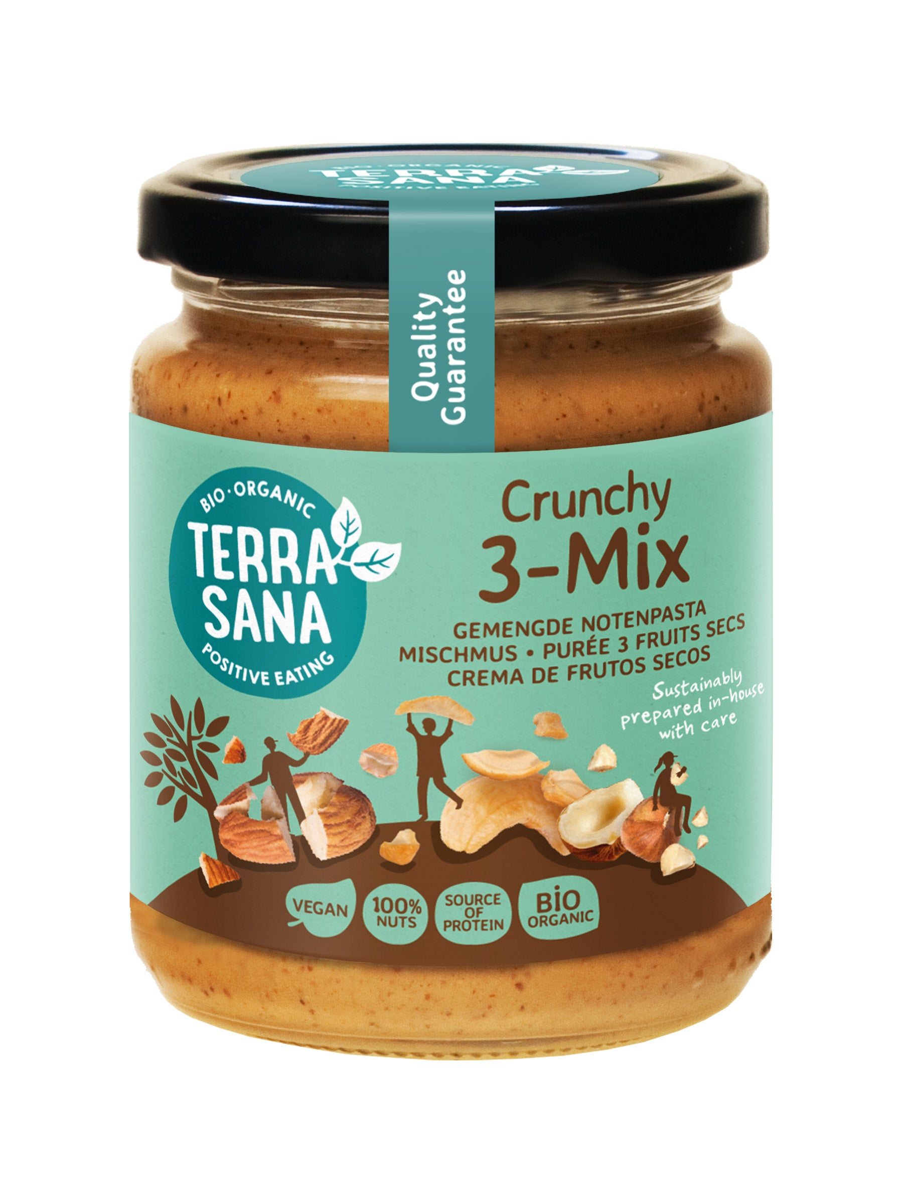 TerraSana 3-Mix crunchy notenpasta bio 250 Gram