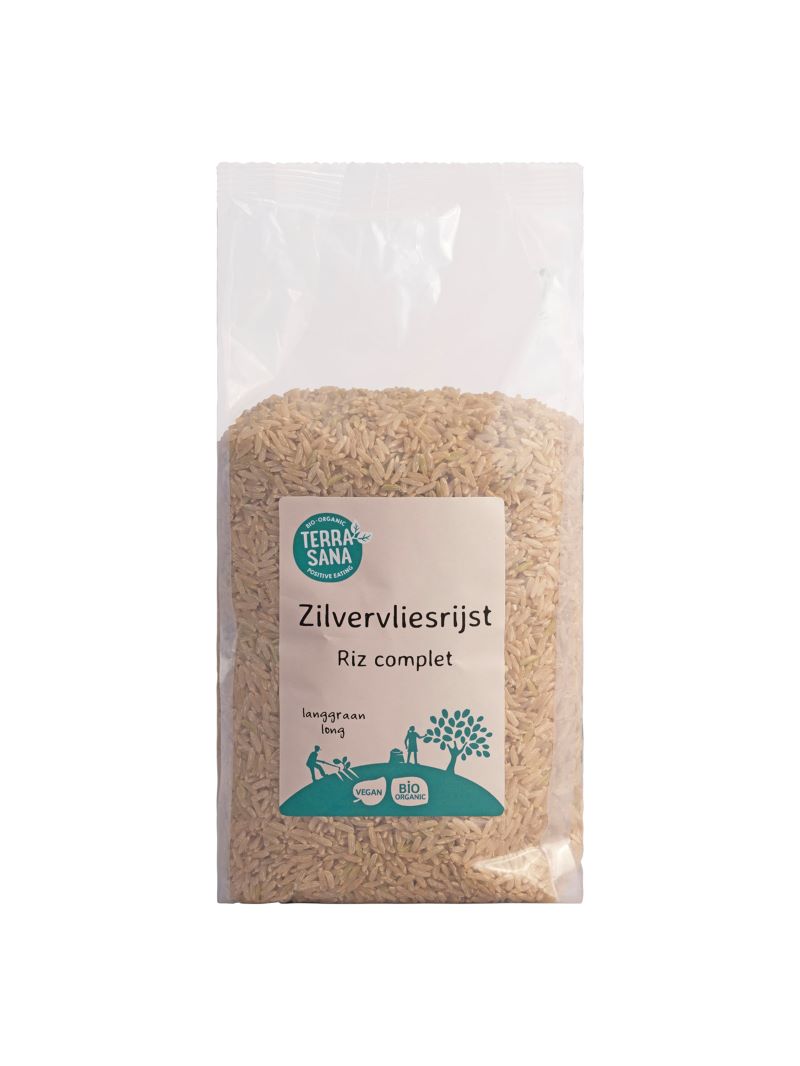 TerraSana Zilvervliesrijst lang bio 1 Kilogram