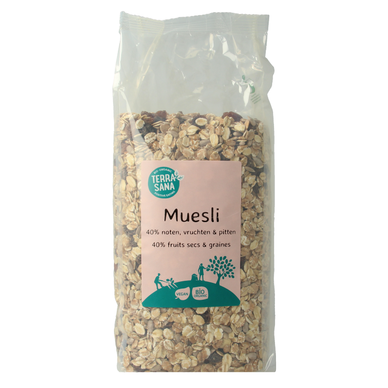 TerraSana Muesli noten & zuidvruchten bio 750 Gram