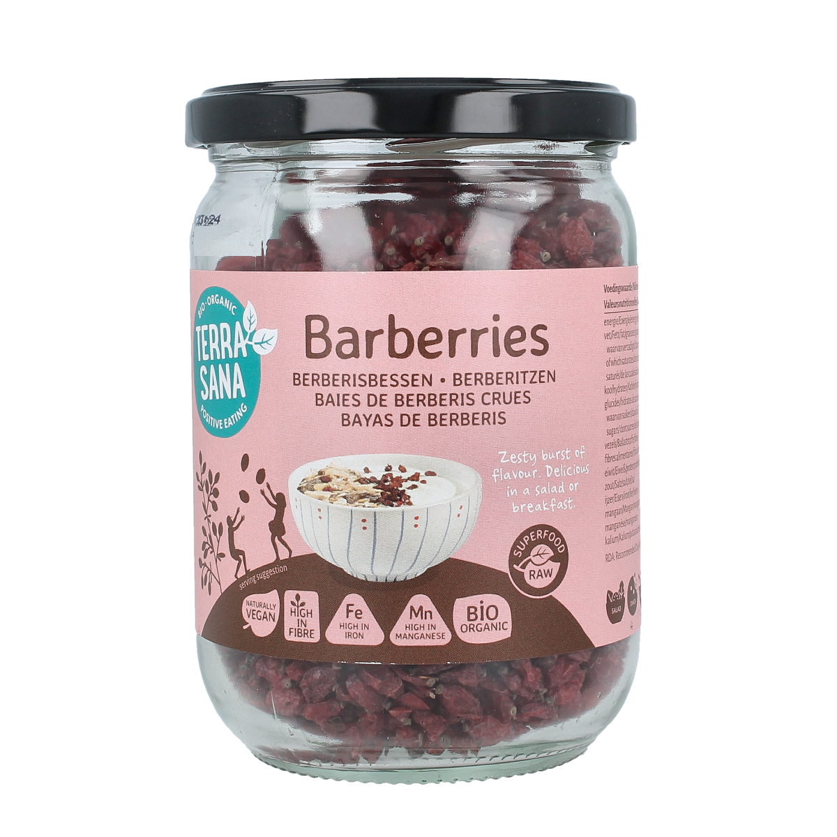 TerraSana Raw berberis bessen (zuurbes) bio 140.00 Gram