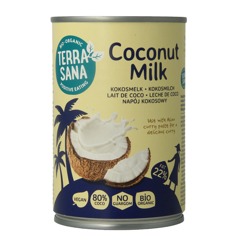 TerraSana Kokosmelk 22% vet bio 400 Milliliter