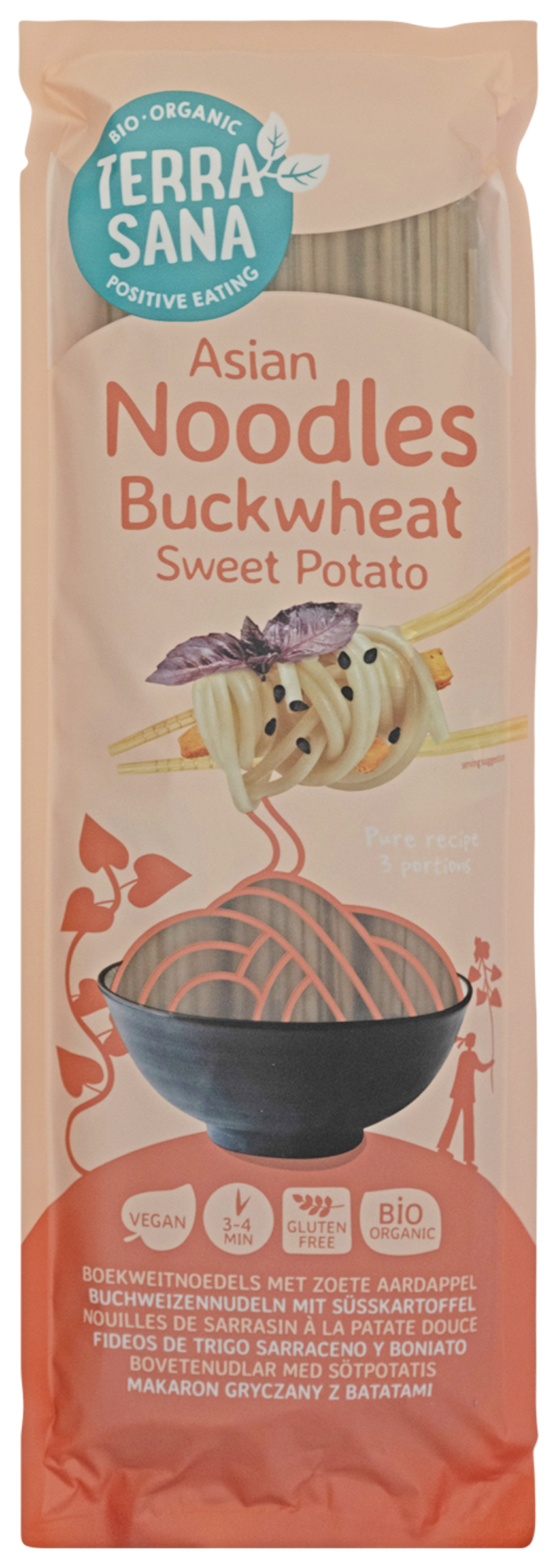TerraSana Boekweitnoedels met zoete aardappel bio 250.00 Gram
