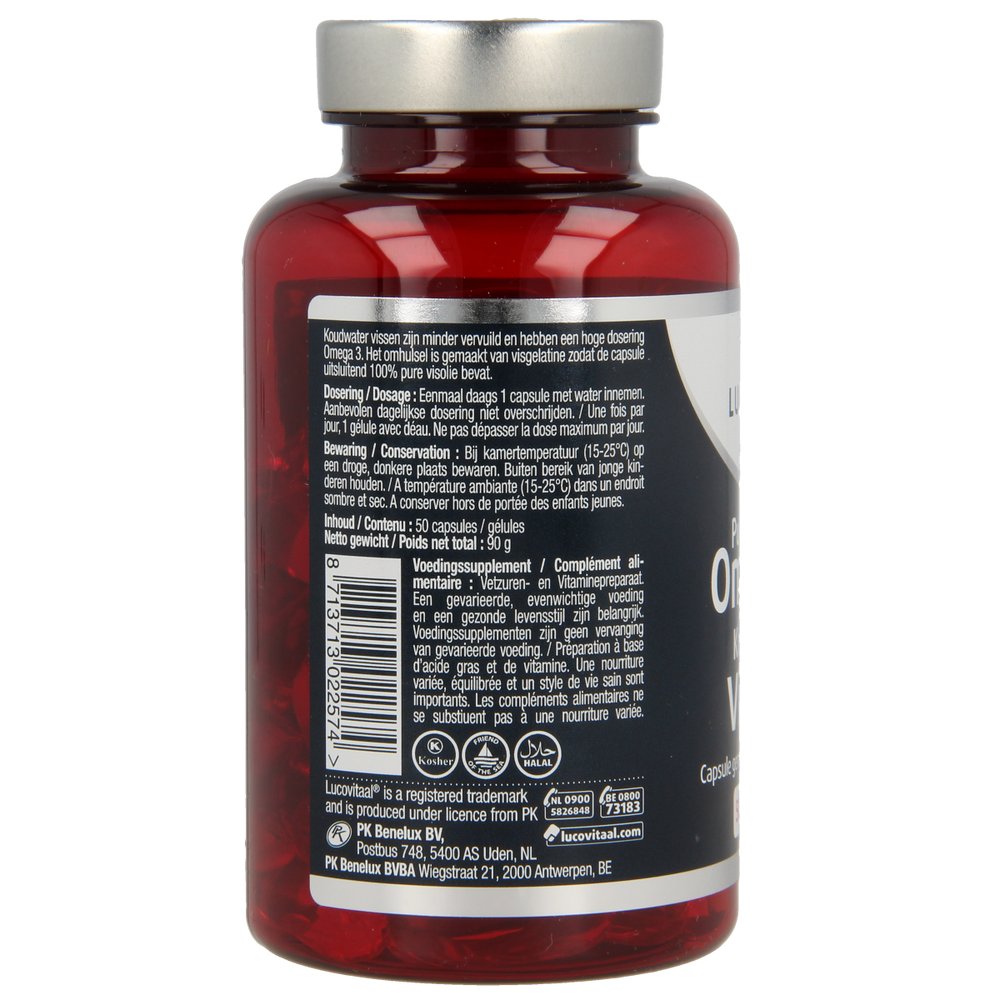 Lucovitaal Koudwater visolie puur omega 3 50.00 Capsules