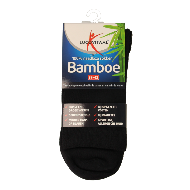 Lucovitaal Bamboe sok lang blauw  maat 39-42 1 Paar