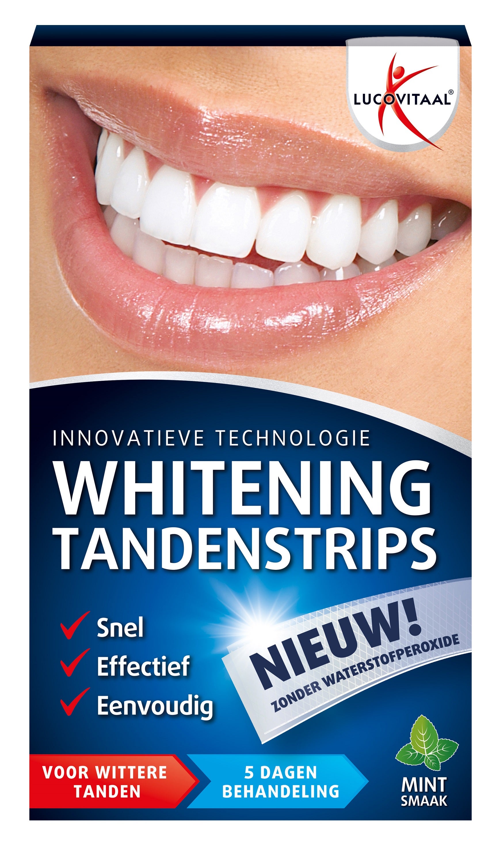 Lucovitaal Whitening tandenstrips mint 1 Set