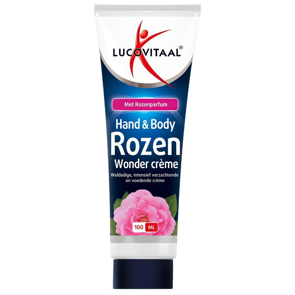 Lucovitaal Hand & body rozen wonder creme 100 Milliliter