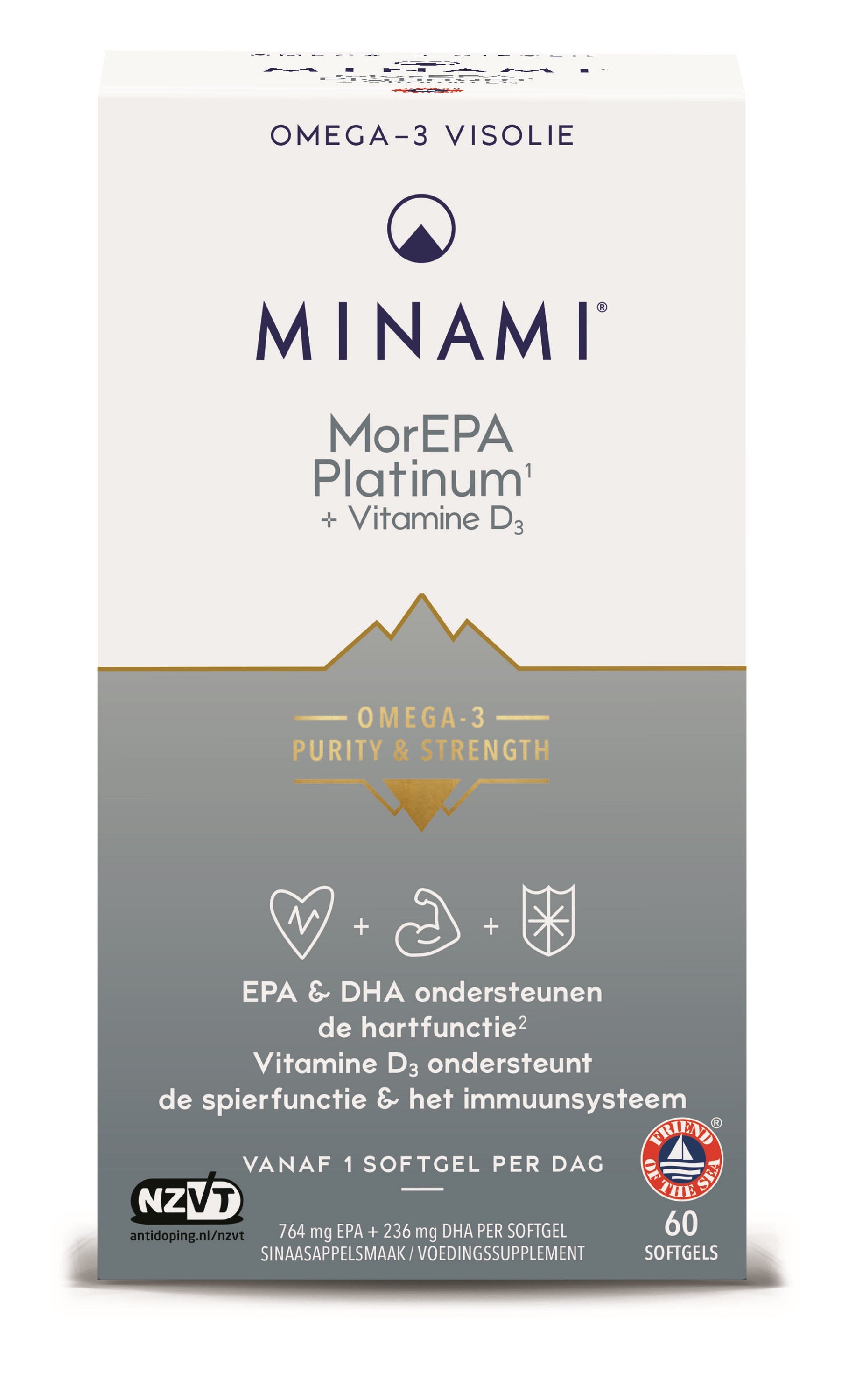 Minami MorEPA platinum + vitamine D3 60.00 Softgels