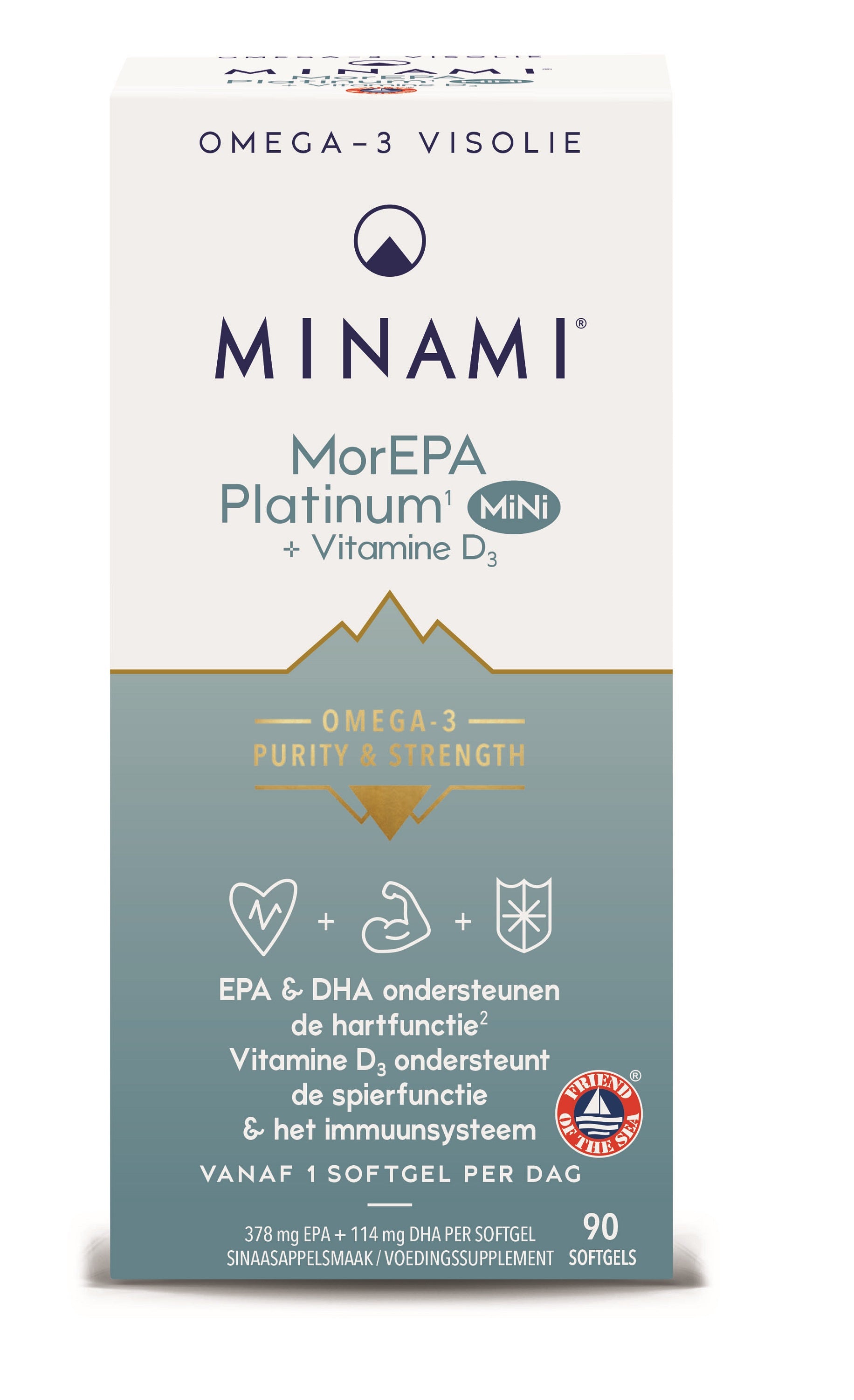 Minami MorEPA platinum mini + vitamine D3 90.00 Softgels