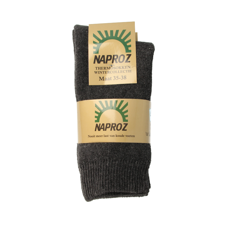Naproz Thermo sokken grijs maat 35-38 3 Paar