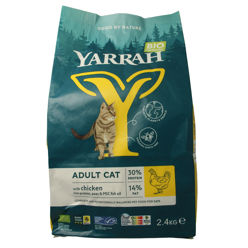Yarrah Adult kattenvoer met kip bio 2400 Gram