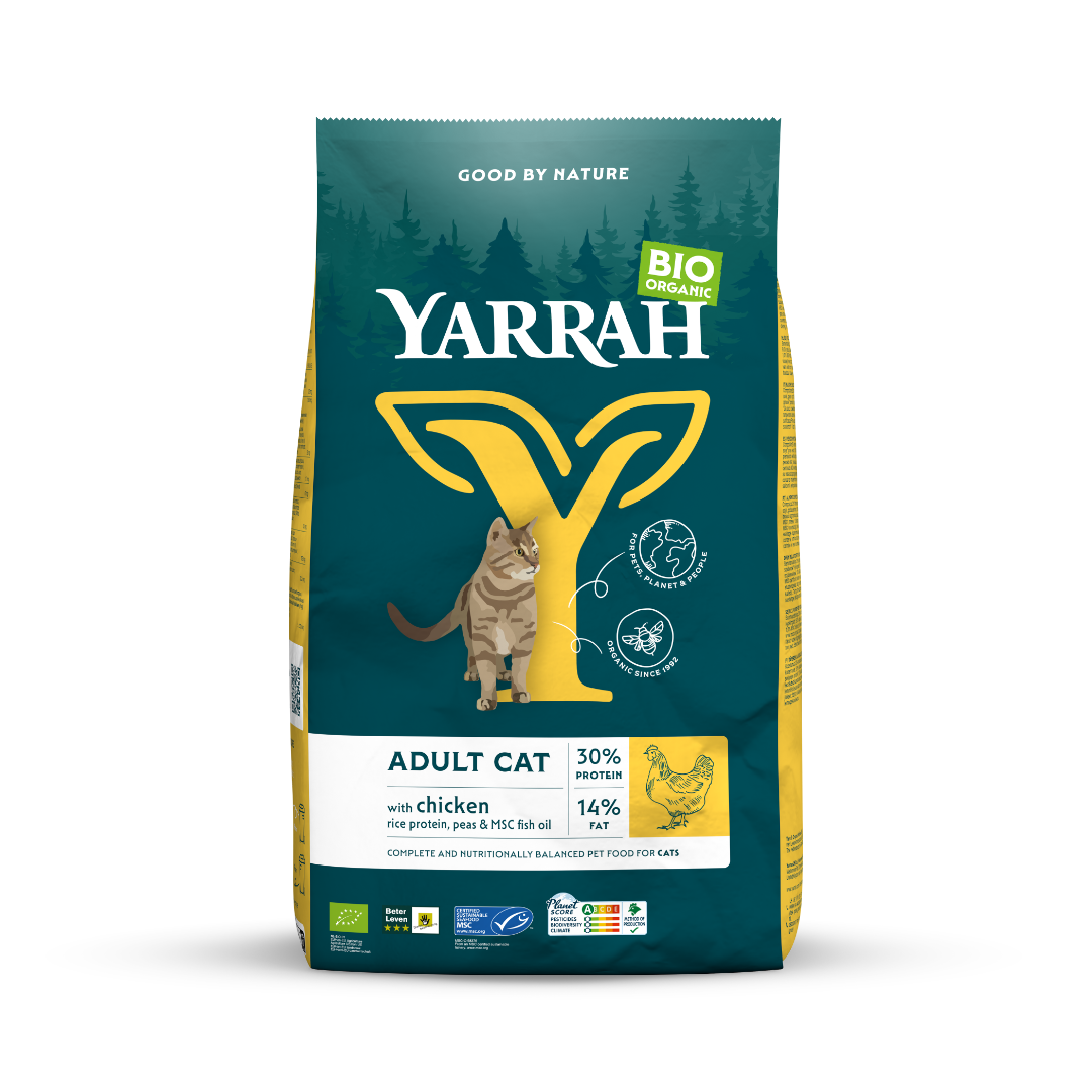 Yarrah Adult kattenvoer met kip bio 10 Kilogram