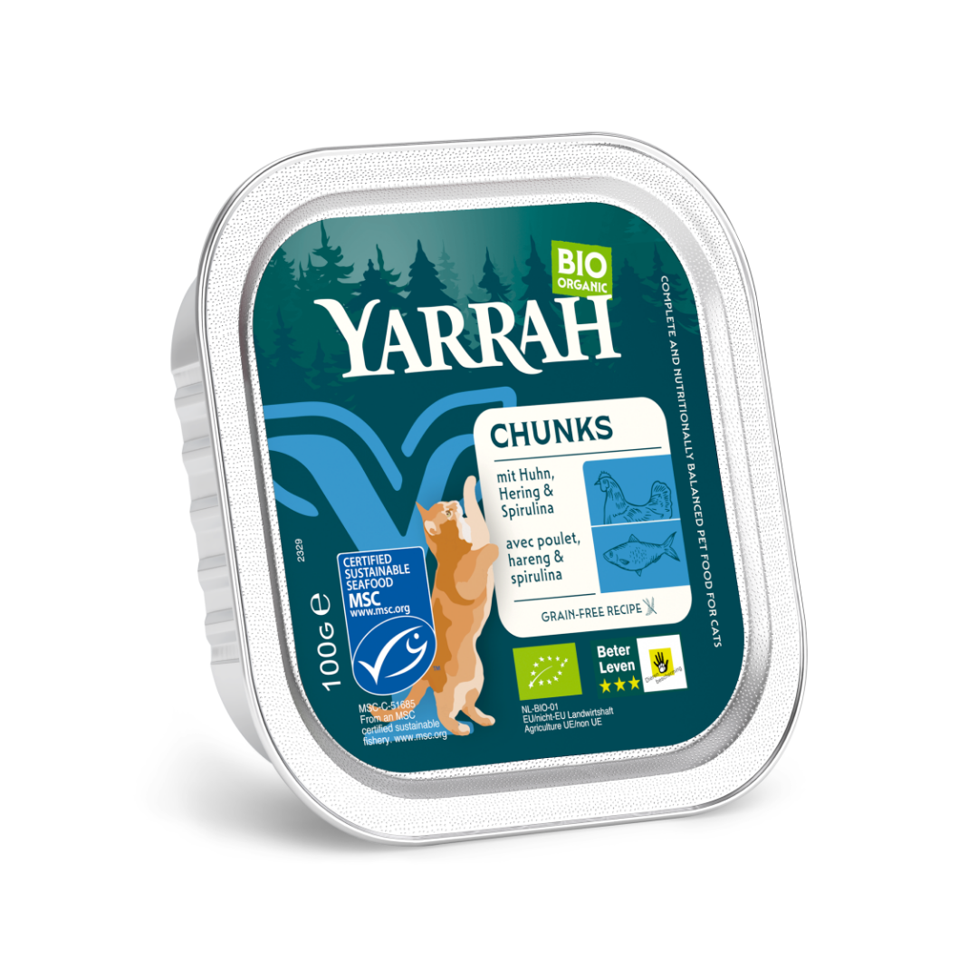 Yarrah Biologisch kattenvoer chunks met vis 100 Gram