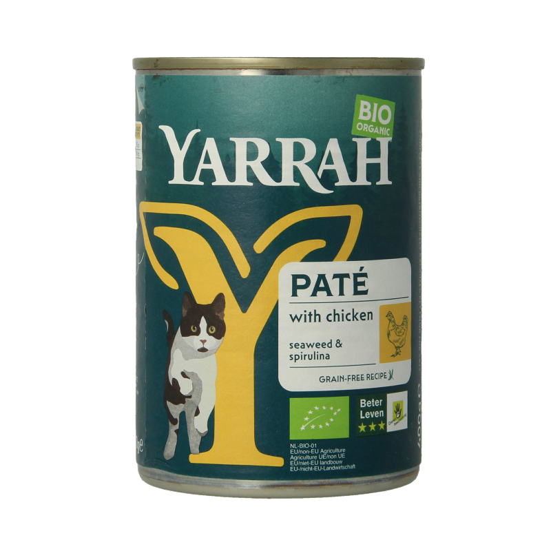 Yarrah Kat pate met kip bio 400 Gram