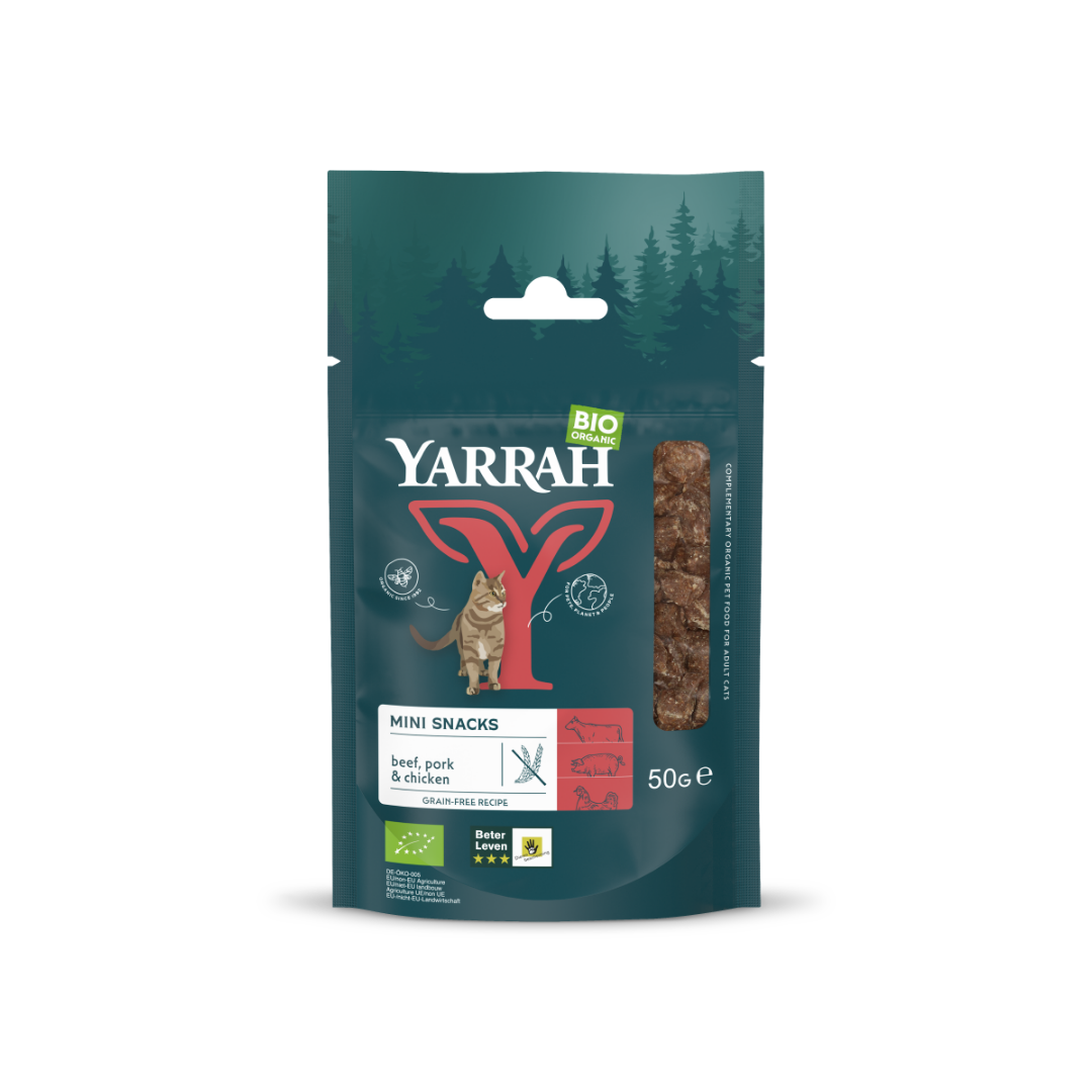 Yarrah Mini snack voor katten bio 50 Gram