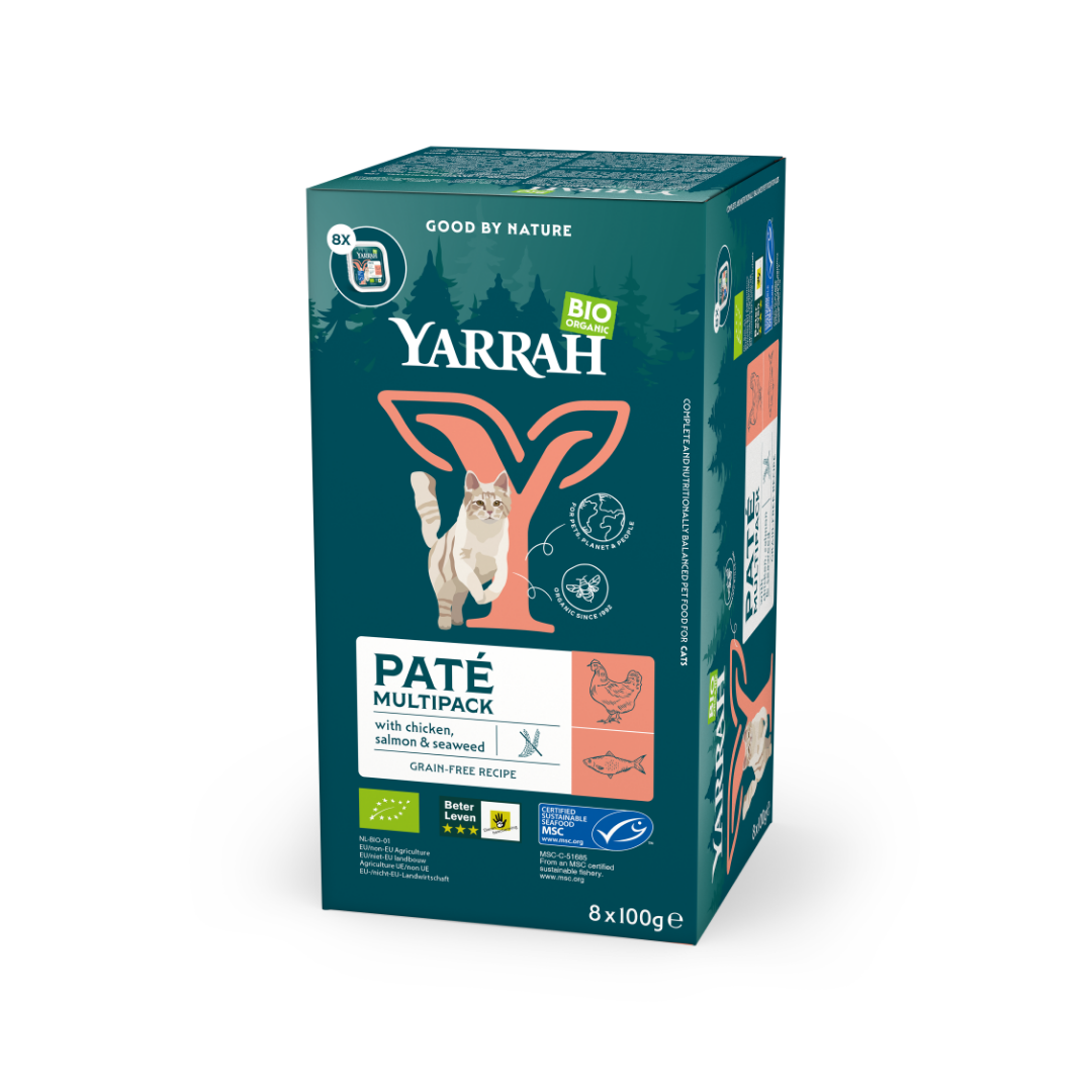 Yarrah Multipack kat met pate en zalm bio 100 Gram