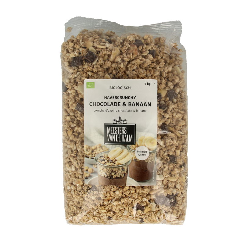 De Halm Havergranola crunchy chocolade/banaan bio 1 Kilogram