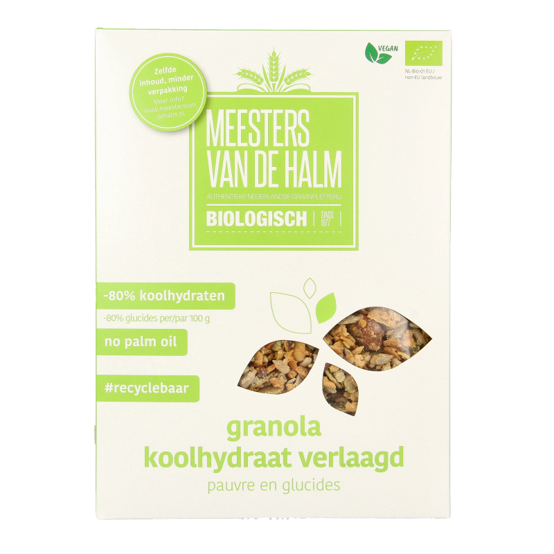 De Halm Granola koolhydraat verlaagd bio 350 Gram