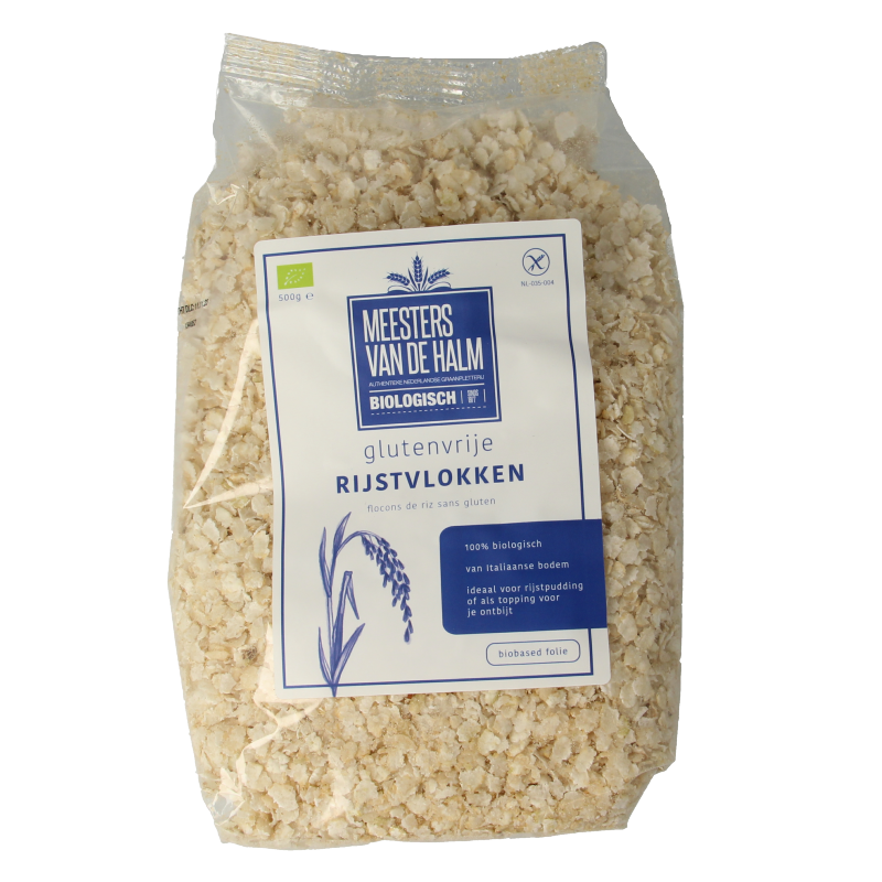 De Halm Rijstvlokken bio 500 Gram
