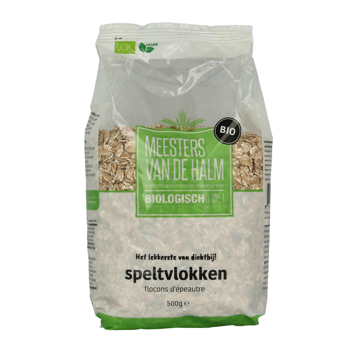 De Halm Speltvlokken bio 500.00 Gram