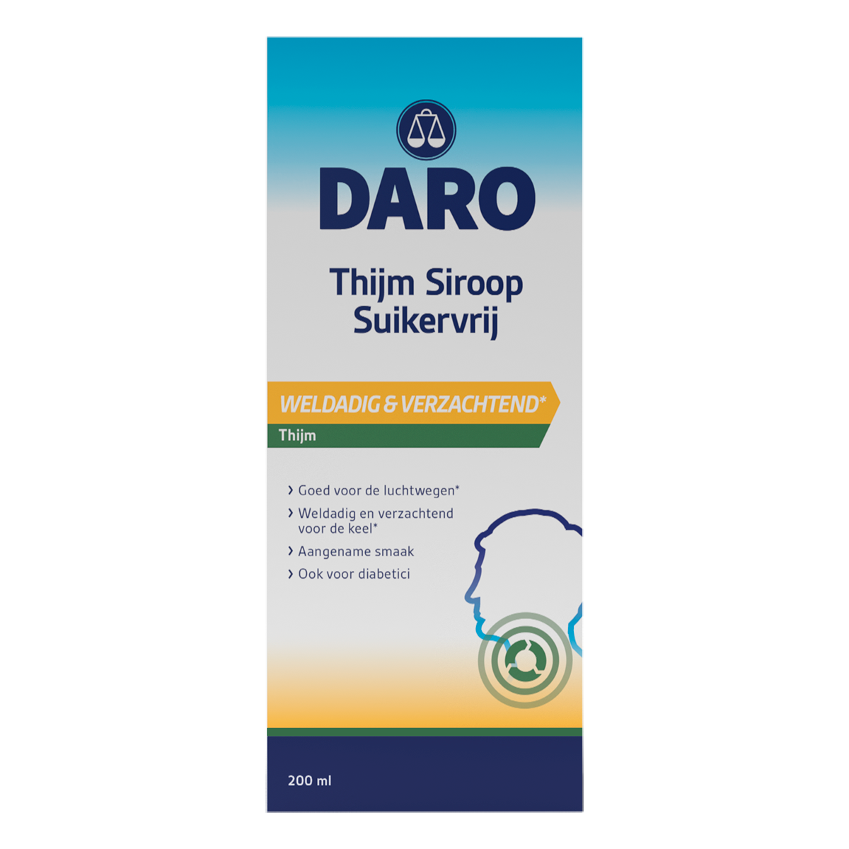 Daro Thijmsiroop suikervrij 200.00 Milliliter