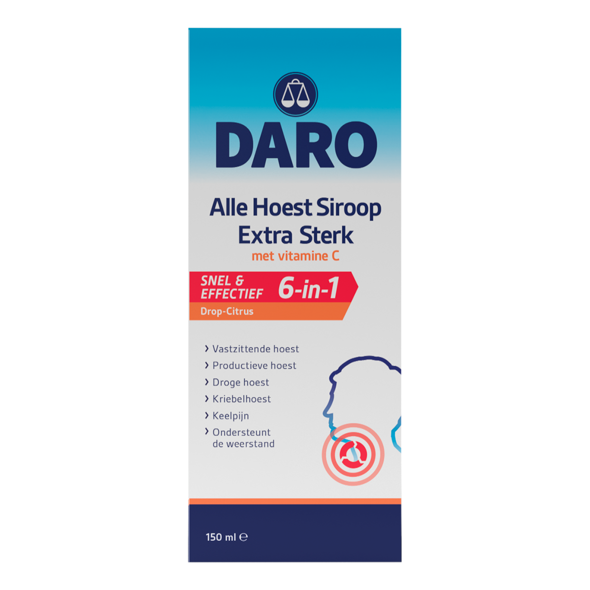 Daro Alle hoest siroop extra sterk met vitamine C 150.00 Milliliter