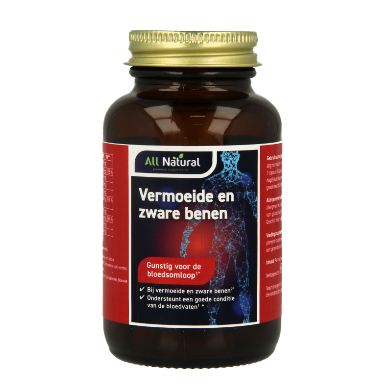 All Natural Vermoeide en zware benen 60 Vegetarische capsules