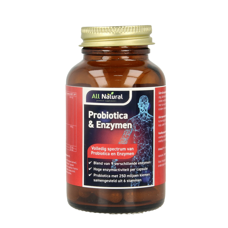 All Natural Probiotica & enzymen 60 Vegetarische capsules