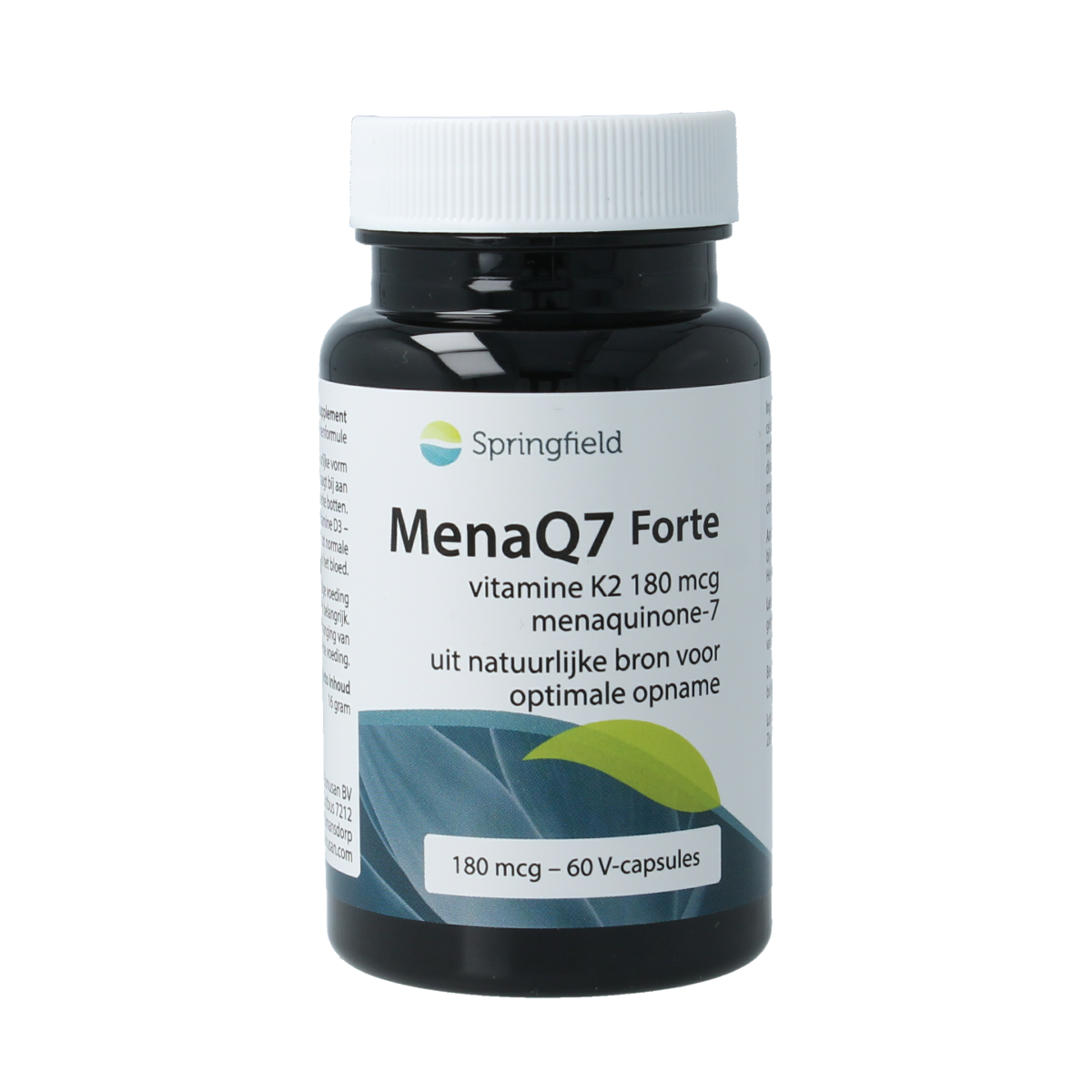 Springfield MenaQ7 Forte vitamine K2 180 mcg 60.00 Vegetarische capsules