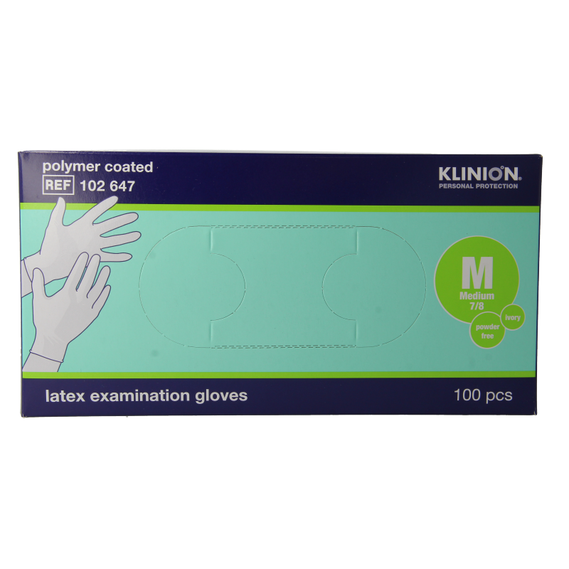 Klinion Onderzoekshandschoen prot latex maat M poedervrij 100 Stuks