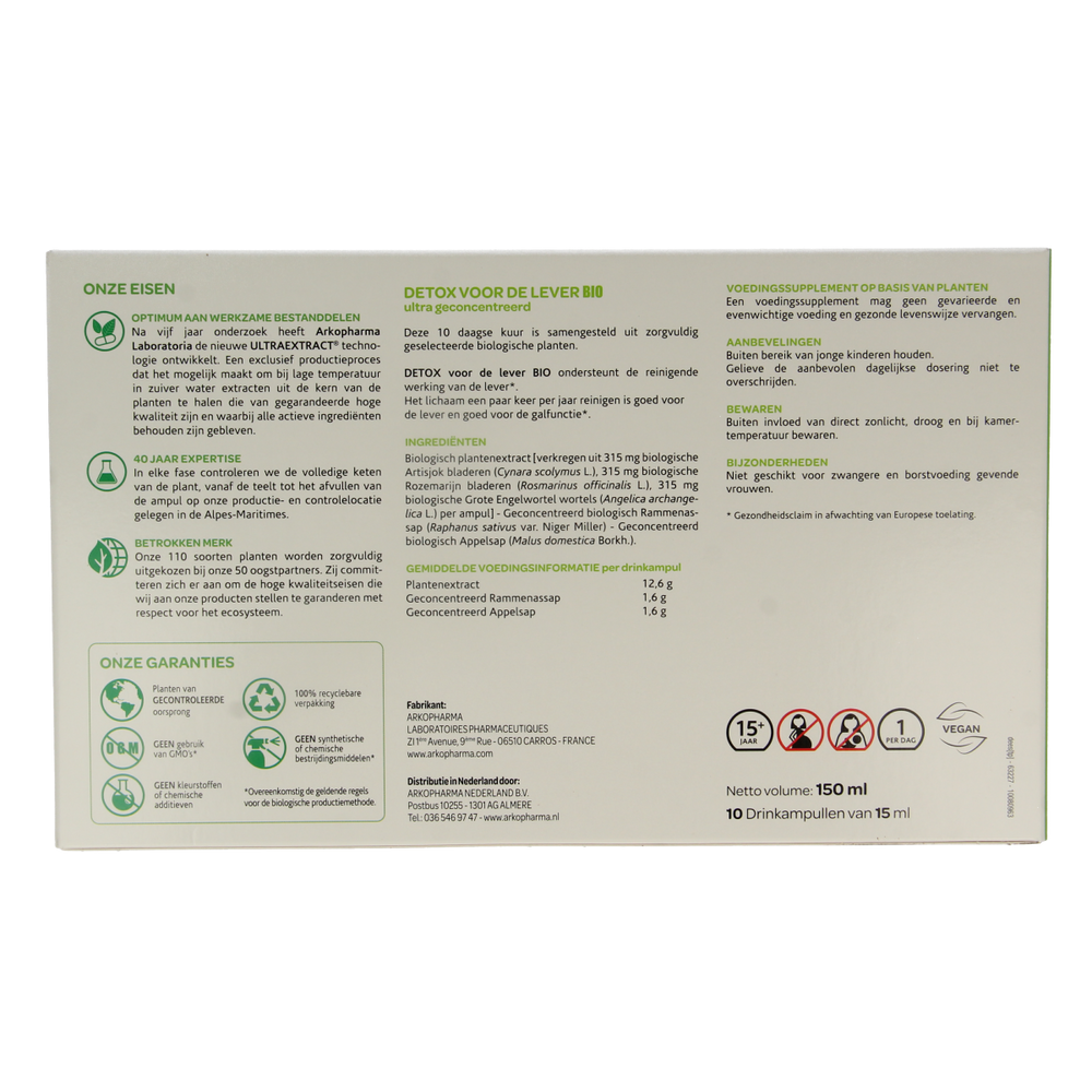 Arkofluids Detox lever bio 10.00 Ampullen
