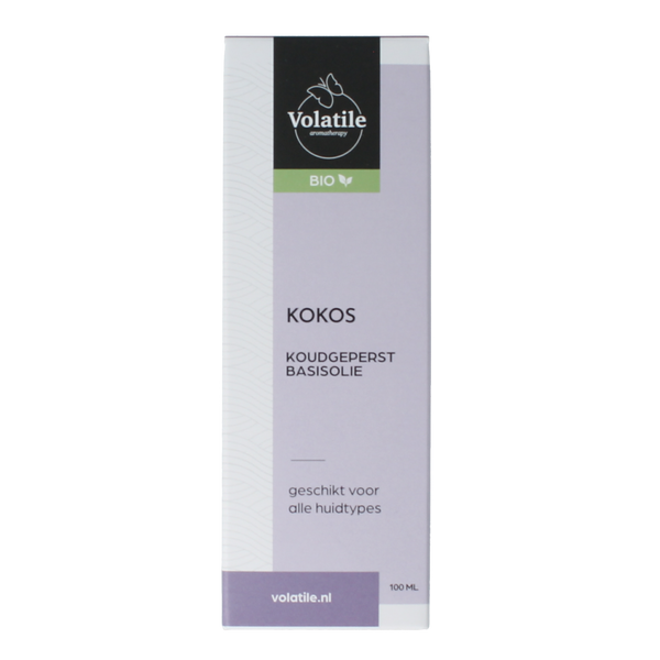 Volatile Kokos koudgeperst basisolie bio glazen fles 100.00 Milliliter