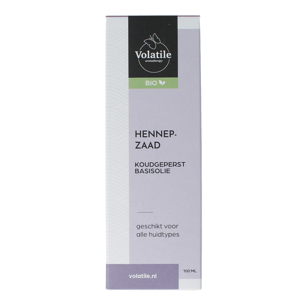 Volatile Hennepzaad koudgeperst basisolie bio glazen fles 100.00 Milliliter