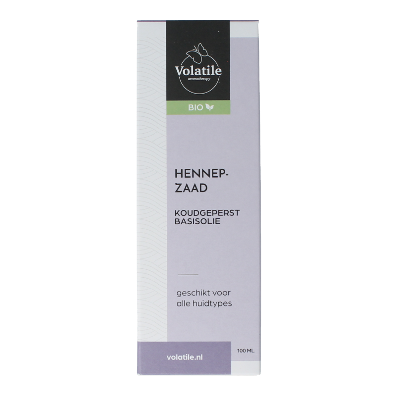 Volatile Hennepzaad koudgeperst basisolie bio glazen fles 100 Milliliter