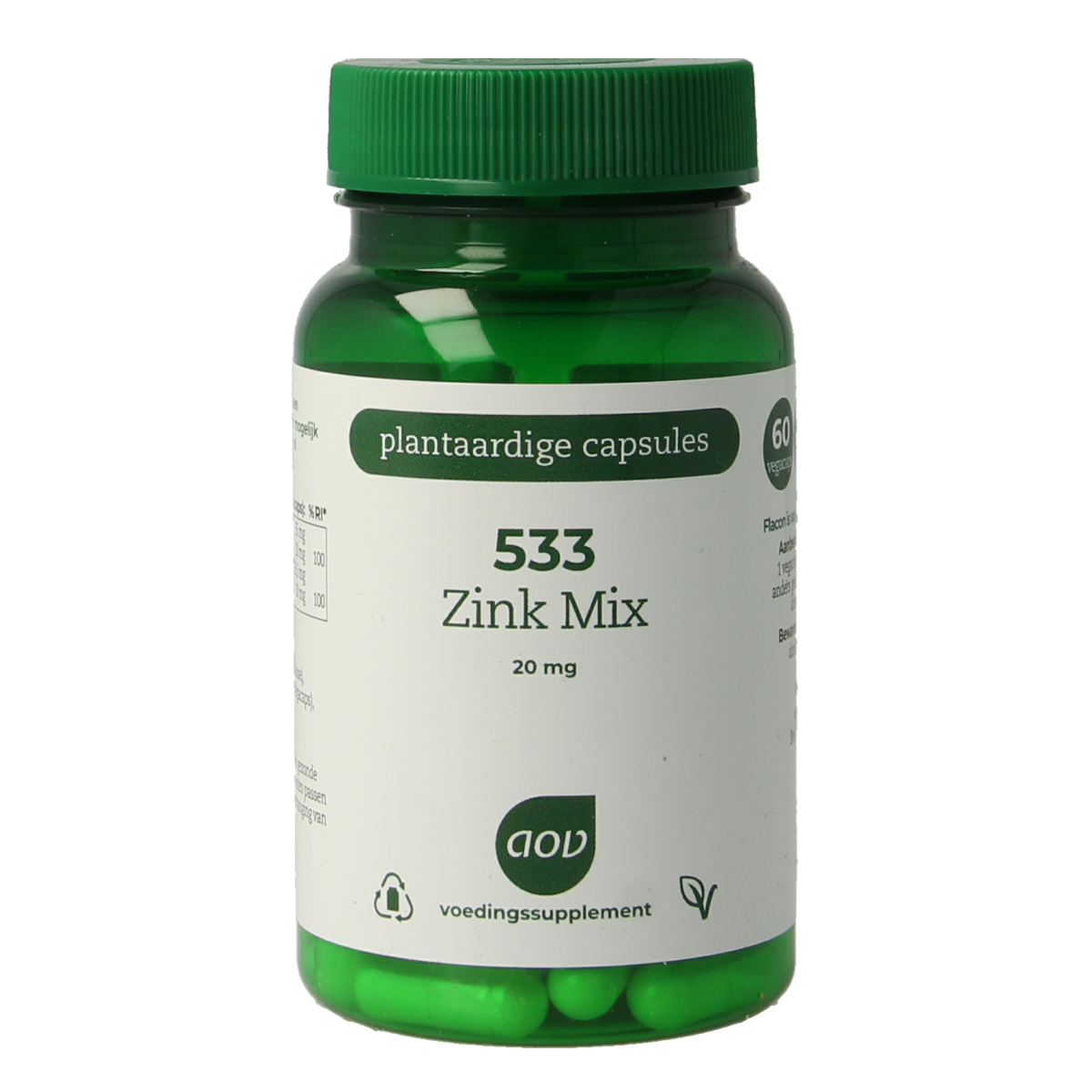 AOV 533 Zink mix 60.00 Vegetarische capsules
