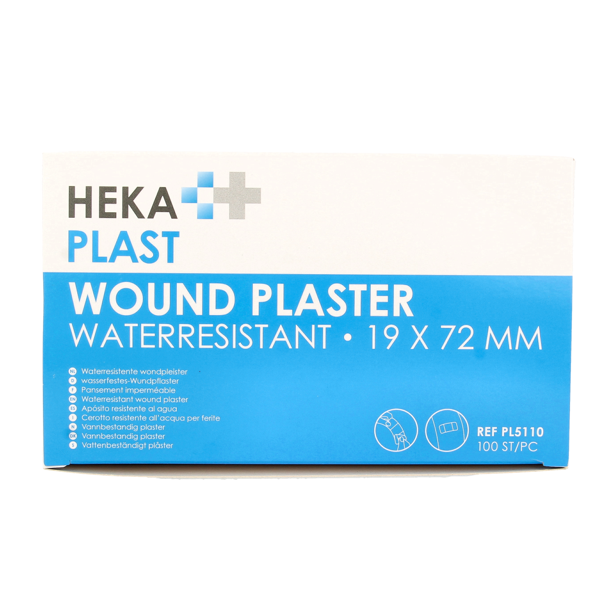 Hekaplast Pleister water resistent 19 x 72 100.00 Stuks